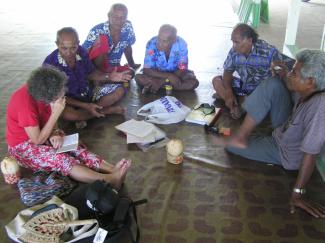 Anne, elders working on Fakavae 2004 NEA